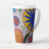 Moderner Latte Cup mit Blumenmotiv Milchtasse (Rechte Ecke)