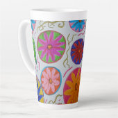 Moderner Latte Cup mit Blumenmotiv Milchtasse (Linke Ecke)