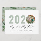 Moderner Laubkranz 2020 bleibe Zuhause Feiertagskarte (Vorne/Hinten)