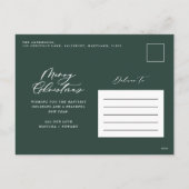 Moderner Laubkranz frohe Weihnachtsschrift holi Feiertagspostkarte (Rückseite)