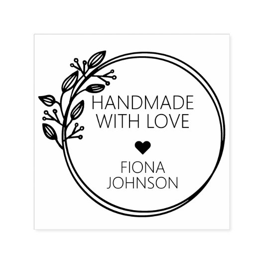 Moderner Laurel Rundlauf mit Liebe Permastempel (Design)