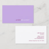 Moderner Lavendel Beruflich minimalistisch Visitenkarte (Vorne/Hinten)