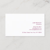 Moderner Lavendel Beruflich minimalistisch Visitenkarte (Rückseite)