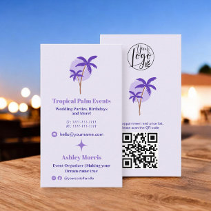 Moderner Lavendel-Eventplaner Foto qr-Logo Visitenkarte