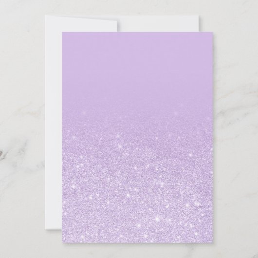Moderner Lavendel Glitzer ombre lila Sweet 16 Einladung (Rückseite)