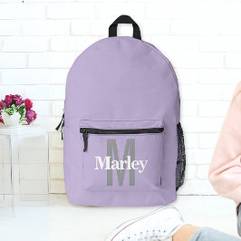 Moderner Lavendel Lila Niedlicher Personalisierter Bedruckter Rucksack
