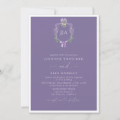Moderner Lavendel | Monogramm-Foto-Hochzeit Einladung (Vorderseite)