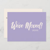 Moderner Lavendel Wir haben uns bewegende Ankündig Postkarte (Vorne/Hinten)