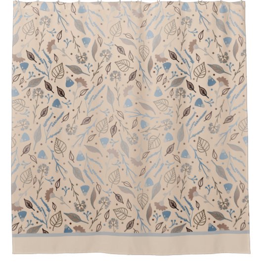 Moderner Leafy Trendy Duschvorhang (Vorderseite)