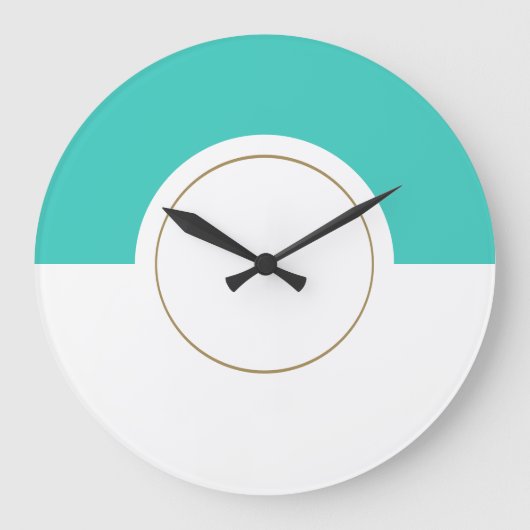 Moderner, lebendiger Aqua-Speedometer-Top-Farbbloc Große Wanduhr (Vorderseite)