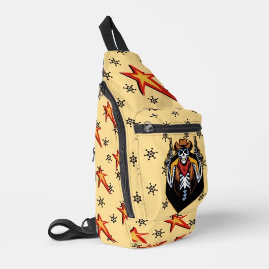 Moderner, lebendiger Country Western USA Cowboy Crossbody Bag (Linke Seite)