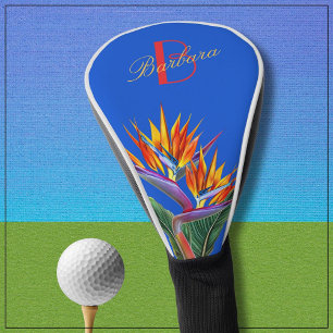 Moderner, lebendiger, floraler Monogramm-Name Golf Headcover