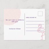 Moderner, lebendiger Lila Sonnenuntergang Save the Ankündigungspostkarte (Rückseite)