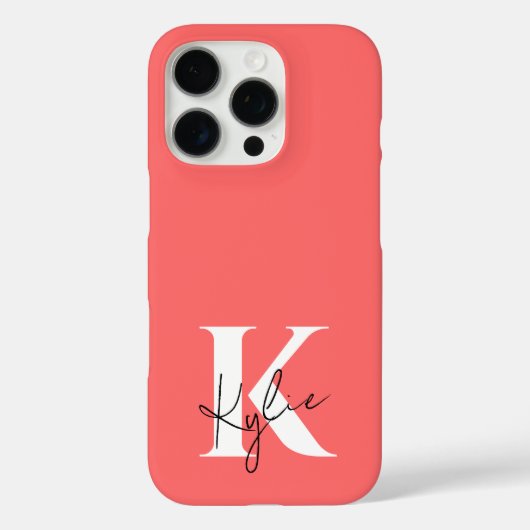 Moderner, lebendiger Personalisierter Monogramm-Na Case-Mate iPhone Hülle (Rückseite)