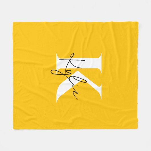Moderner, lebendiger Personalisierter Monogramm-Na Fleecedecke (Vorderseite (Horizontal))