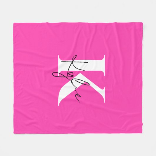 Moderner, lebendiger Personalisierter Monogramm-Na Fleecedecke (Vorderseite (Horizontal))
