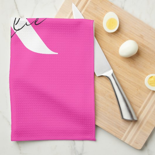 Moderner, lebendiger Personalisierter Monogramm-Na Geschirrtuch (Viertel Falte)