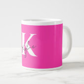 Moderner, lebendiger Personalisierter Monogramm-Na Jumbo-Tasse (Vorderseite Rechts)