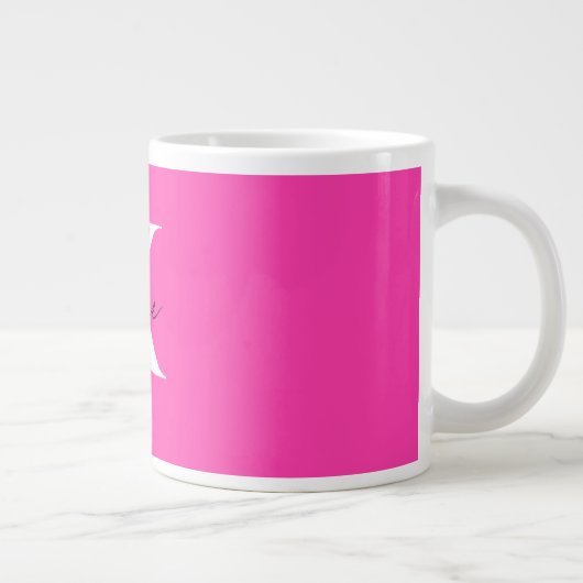 Moderner, lebendiger Personalisierter Monogramm-Na Jumbo-Tasse (Rechts)