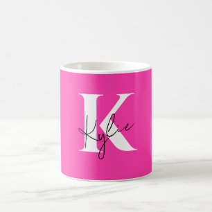 Moderner, lebendiger Personalisierter Monogramm-Na Kaffeetasse