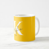 Moderner, lebendiger Personalisierter Monogramm-Na Kaffeetasse (VorderseiteRechts)