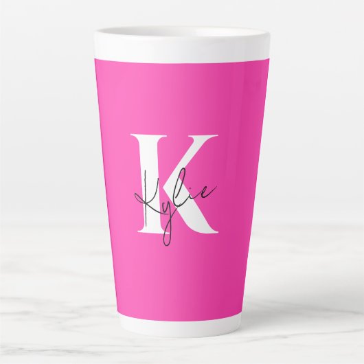 Moderner, lebendiger Personalisierter Monogramm-Na Milchtasse (Vorderseite)