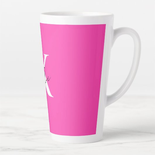 Moderner, lebendiger Personalisierter Monogramm-Na Milchtasse (Rechts)