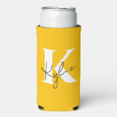 Moderner, lebendiger Personalisierter Monogramm-Na Selters Dosenkühler (Seltzer Vorderseite)