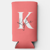 Moderner, lebendiger Personalisierter Monogramm-Na Selters Dosenkühler (Vorderseite)