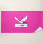 Moderner, lebendiger Personalisierter Monogramm-Na Strandtuch (Vorderseite)