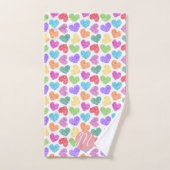 Moderner, lebendiger Regenbogen Doodle Hearts Mit Badhandtuch Set (Handtuch)
