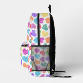 Moderner, lebendiger Regenbogen Doodle Hearts Mit Bedruckter Rucksack (Rechts)
