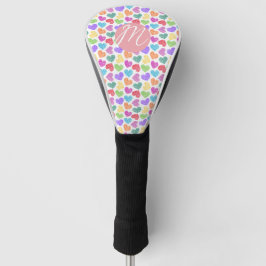 Moderner, lebendiger Regenbogen Doodle Hearts Mit Golf Headcover