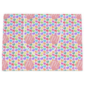 Moderner, lebendiger Regenbogen Doodle Hearts Mit  Große Geschenktüte (Vorderseite)