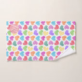 Moderner, lebendiger Regenbogen Doodle Hearts Mit Handtuch (Handtuch)