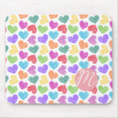 Moderner, lebendiger Regenbogen Doodle Hearts Mit Mousepad (Vorne)