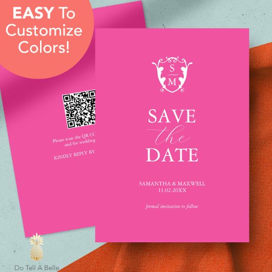 Moderner, lebhafter Rosa Minimal Save the Date
