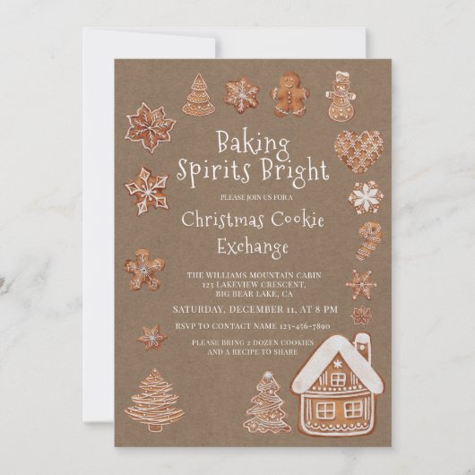 Moderner Lebkuchenaustausch Einladung (Vorderseite)