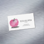 Moderner Lehrer Aquarell APPLES TUTOR Magnetische Visitenkarte (Beispiel)