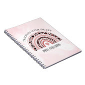 Moderner Lehrer mit Herz Boho Rainbow Notizblock (Rechte Seite)