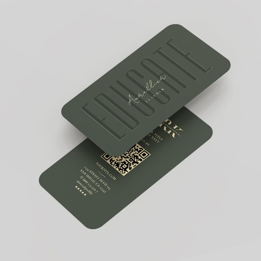 Moderner Lehrer Professor Monogram Dark Green Gold Visitenkarte