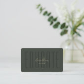 Moderner Lehrer Professor Monogram Dark Green Gold Visitenkarte (Stehend Vorderseite)