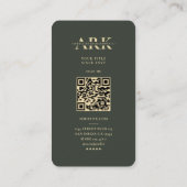Moderner Lehrer Professor Monogram Dark Green Gold Visitenkarte (Rückseite)