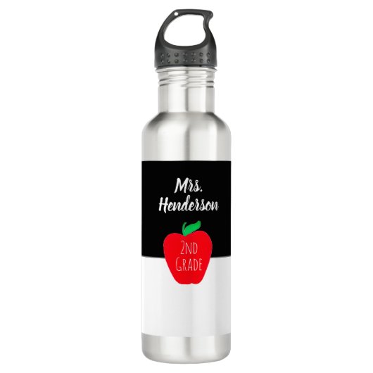 Moderner Lehrer Red Apple Custom Grade Personalisi Edelstahlflasche (Vorderseite)