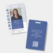 Moderner Lehrer/Student Deep Blue Foto University Ausweis (Vorder- & Rückseite)
