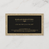 Moderner leichter Gold Glitzer Textur Schwarz Akze Visitenkarte (Rückseite)