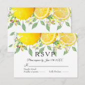 Moderner Lemon Boho Summer Wedding RSVP Karte (Vorne/Hinten)