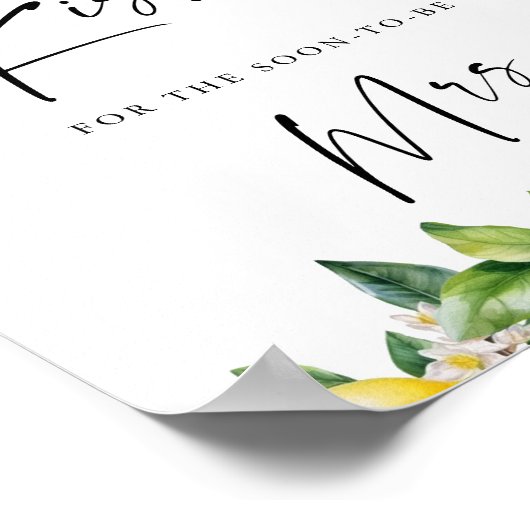 Moderner Lemon Citrus wie viele Küsse Brautparty Poster (Ecke)