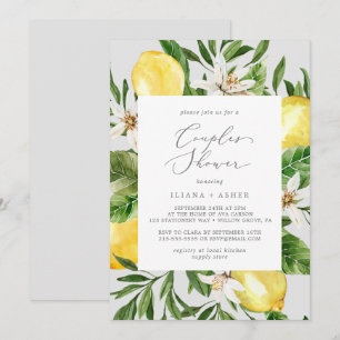 Moderner Lemon Garden Dusche für graue Paare Einladung