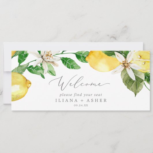 Moderner Lemon Garden Hanger Seating Chart Header (Vorderseite)